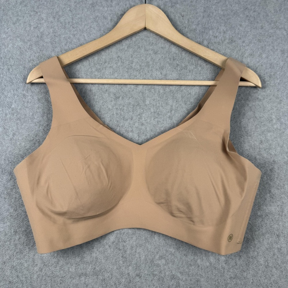 Honeylove Crossover Bra Womens 1X Tan Beige Wireless Seamless Padded Plus Size